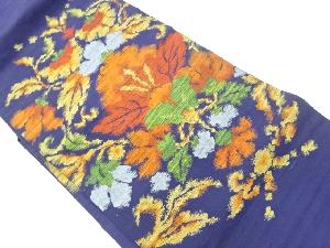 リサイクル　手織紬草花模様織出し名古屋帯